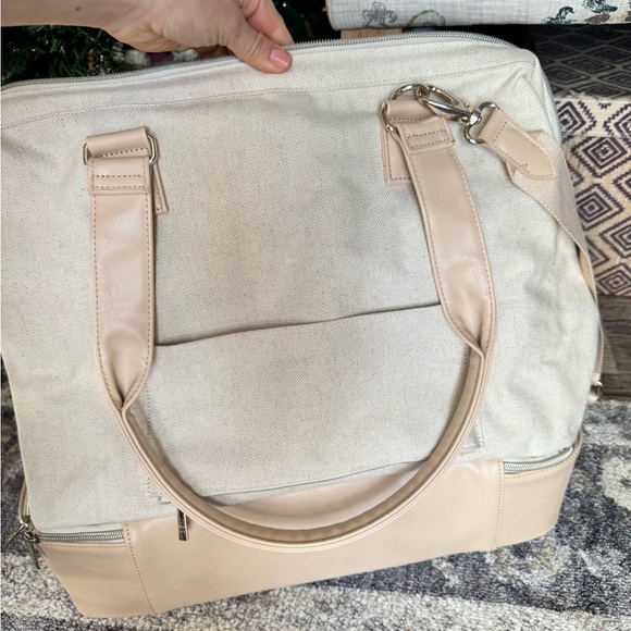 Beis Beige Canvas and Leather Weekender Tote Bag - Picture 6 of 8